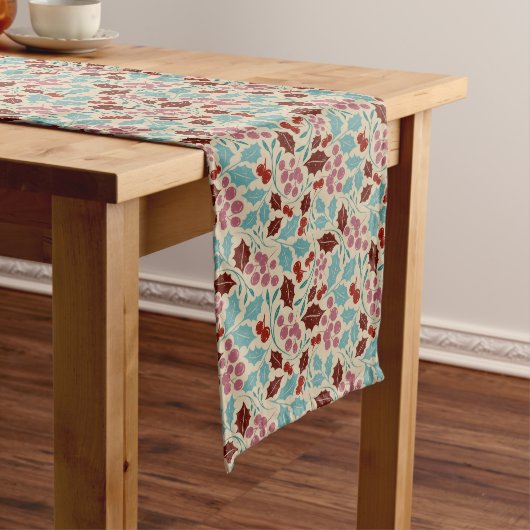 Chemin De Table Long Bourgogne Turquoise Retro Charme de Noël cosy (In Situ)