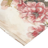 Chemin De Table Long Branche des fleurs roses (Coin)