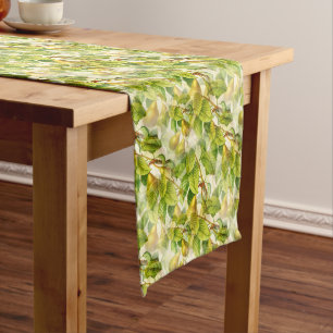 Chemin De Table Long Branches de poires et Motif de poires