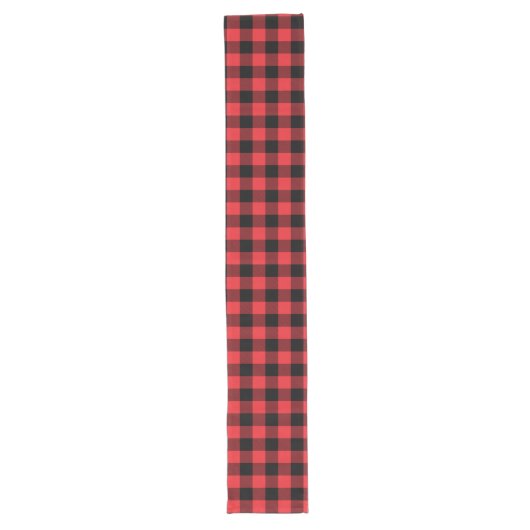 Chemin De Table Long Buffalo Plaid Red Black Check (Devant)