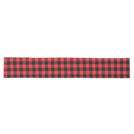 Chemin De Table Long Buffalo Plaid Red Black Check (Horizontal)