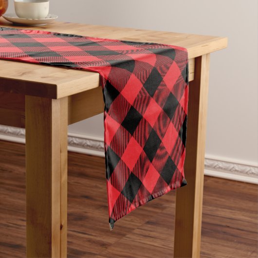 Chemin De Table Long Buffalo Rouge Noir à carreaux (In Situ)