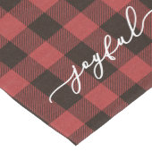 Chemin De Table Long Buffle rouge plaqué avec Joyeux Script Noël (Coin)