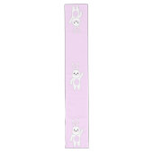 Chemin De Table Long Bunny. Blanc et rose (Devant)