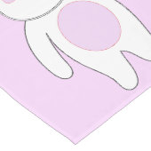 Chemin De Table Long Bunny. Blanc et rose (Coin)