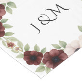 Chemin De Table Long Burgundy Botanical Wreath Wedding Decor Newlyweds (Coin)