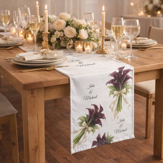 Chemin De Table Long Calla Lillies Wreath Wedding Decor Newlyweds