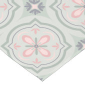 Chemin De Table Long Carreaux Floraux Pastel Vert (Coin)