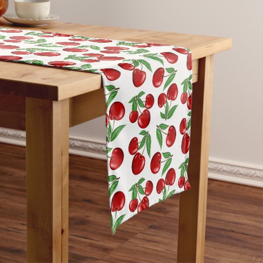 Chemin De Table Long Cerises rouges partout sur Motif (In Situ)