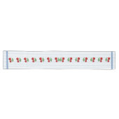 Chemin De Table Long Cerises rouges sur Bleu Motif graphique (Horizontal)