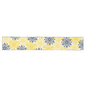 Chemin De Table Long Charbon jaune et gris Moderne Floral (Horizontal)