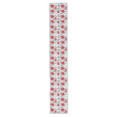 Chemin De Table Long Charme de Toile Rouge - Appel Floral Classique (Devant)