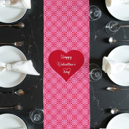 Chemin De Table Long Charming Heart Pattern Valentine Table Runner