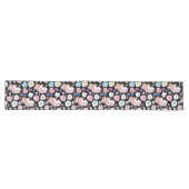 Chemin De Table Long Chat Blanc Pastel Floral Noir Botanique Romantique (Horizontal)