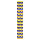 Chemin De Table Long Chevrons d'or bleu jaune Grand Coureur de table (Devant)
