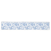 Chemin De Table Long Chic Blue French Toile Roses Floral Table Runner (Horizontal)