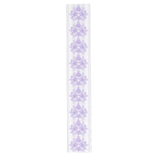 Chemin De Table Long Chic de Chabby, lavande, toile, motif, floral, Vic (Devant)