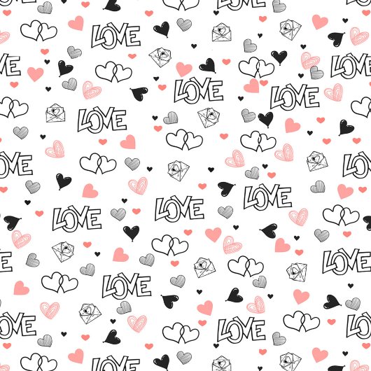 Chemin De Table Long Chic Love Lettering Pink Black Heart Table Runner