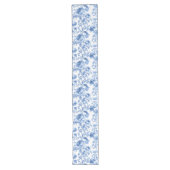 Chemin De Table Long Chic Tissu à fleurs Toile de Jouy Roses Bleues Sty (Devant)