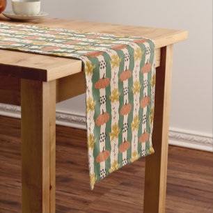 Chemin De Table Long Citrouille à main et coureur de table Motif feuill