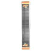 Chemin De Table Long Citrouilles sur Gingham Noir (Devant)