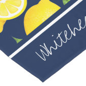 Chemin De Table Long Citrus Citron Botanique Personnaliser Marine Bleu (Coin)