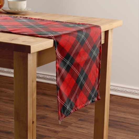 Chemin De Table Long Clan Ramsay Red Tartan (In Situ)