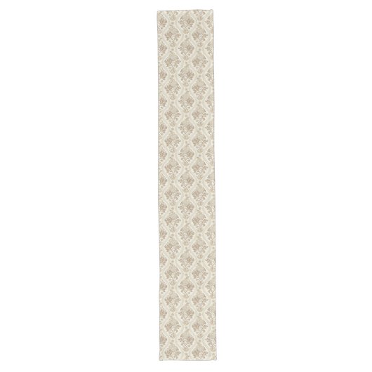 Chemin De Table Long Classic Damask Table Runner Neutral Victorian Chic (Devant)