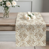 Chemin De Table Long Classic Damask Table Runner Neutral Victorian Chic