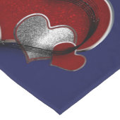 Chemin De Table Long Coeur Magic Marine Bleu Table Coureur Lin Ménage (Coin)