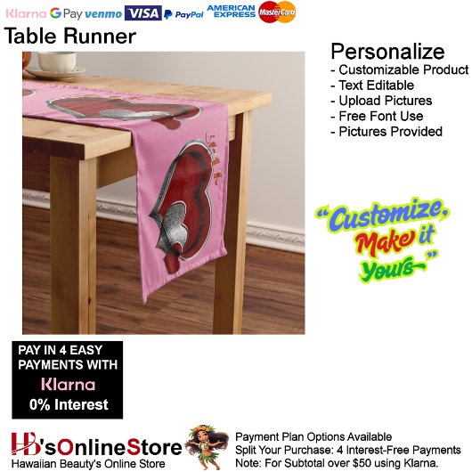 Chemin De Table Long Coeur Magique rose Table Runer Lin Ménage