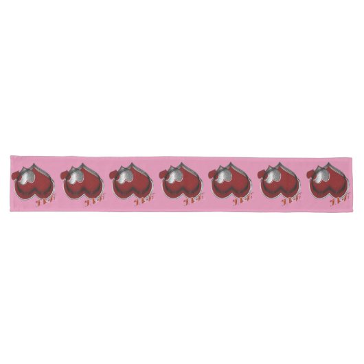 Chemin De Table Long Coeur Magique rose Table Runer Lin Ménage (Horizontal)