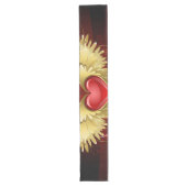 Chemin De Table Long Coeur rouge avec ailes d'or (Devant)