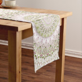 Chemin De Table Long Conception Motif de Mandala rose et vert (In Situ)