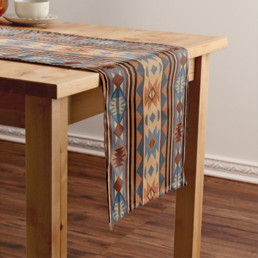 Chemin De Table Long Conception sud-ouest Adobe Grey Brown Tribal Motif (In Situ)