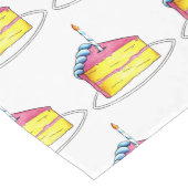 Chemin De Table Long Couche rose jaune Joyeux gâteau d'anniversaire cha (Coin)
