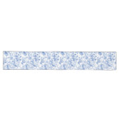 Chemin De Table Long Couleur Bleu Marine Toile de Jouy Fleurs Roses Che (Horizontal)