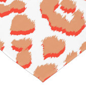 Chemin De Table Long Couleur orange et Empreinte de léopard blanc (Coin)