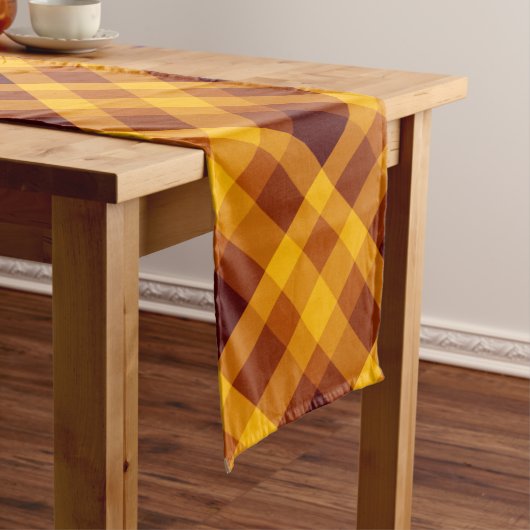 Chemin De Table Long Coup De Grande Table Plaid Citrouille Orange (In Situ)