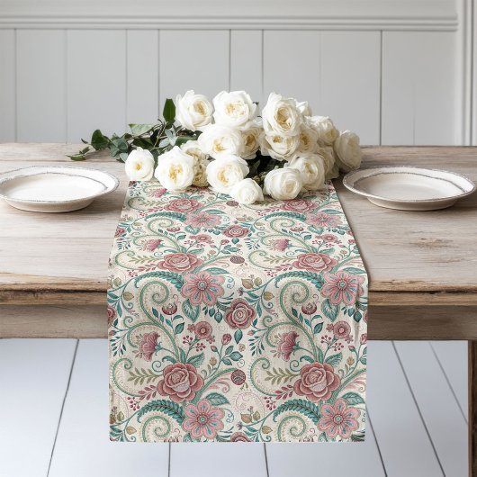 Chemin De Table Long Coureur de table avec florale victorienne