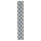 Chemin De Table Long Coureur de table chic fleurs bleues et blanches (Devant)