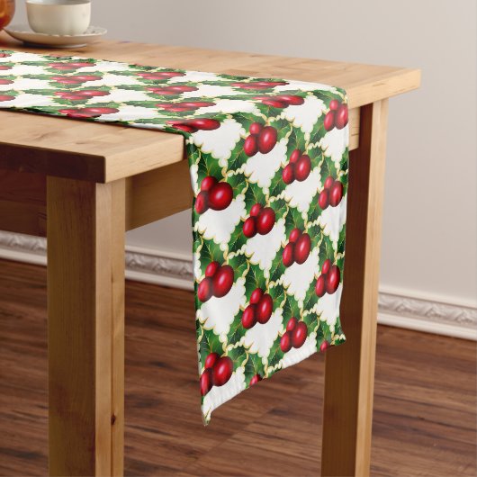 Chemin De Table Long Coureur de table-Christmas Red Holly (In Situ)