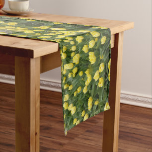 Chemin De Table Long Coureur de table de champs de tulipes jaunes