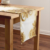 Chemin De Table Long Coureur de table de Noël Feuille d'or (In Situ)