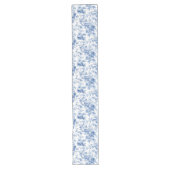 Chemin De Table Long Coureur de table floral Toile de Jouy bleue classi (Devant)