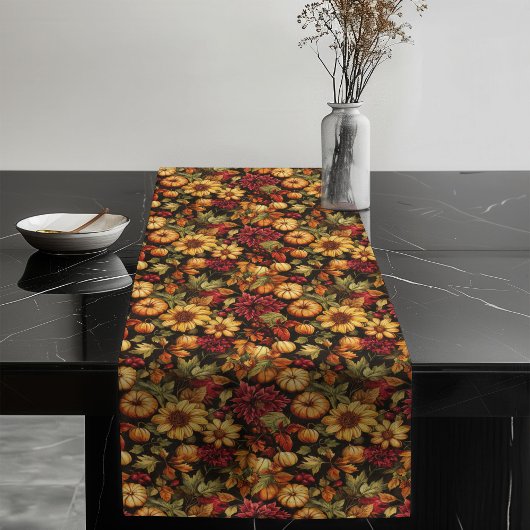 Chemin De Table Long Coureur de table florale Citrouille rustique Touch