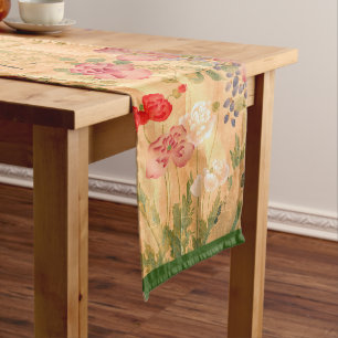 Chemin De Table Long Coureur floral de Tableau de fleurs roses