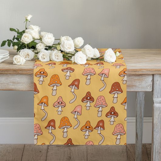 Chemin De Table Long Coureur Rétro Éclectique Tons Chauds & Flair Funky