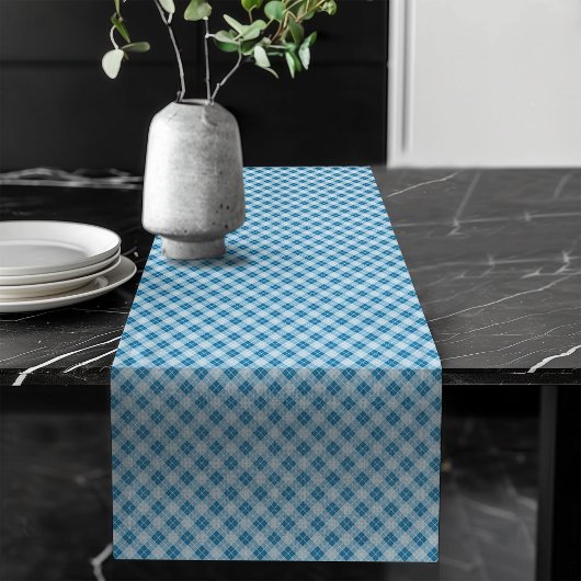 Chemin De Table Long Coureur souple bleu et marine pour tables