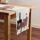 Chemin De Table Long Cozy Santa Fireplace Pattern Holiday Table Runner (In Situ)